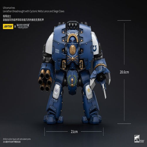 Warhammer The Horus Heresy figurine 1/18 Ultramarines Leviathan Dreadnought with Cyclonic Melta Lance And Siege Claws 29 cm