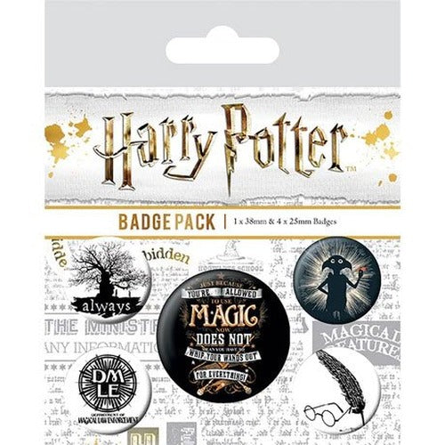 Harry Potter pack 5 badges Symboles