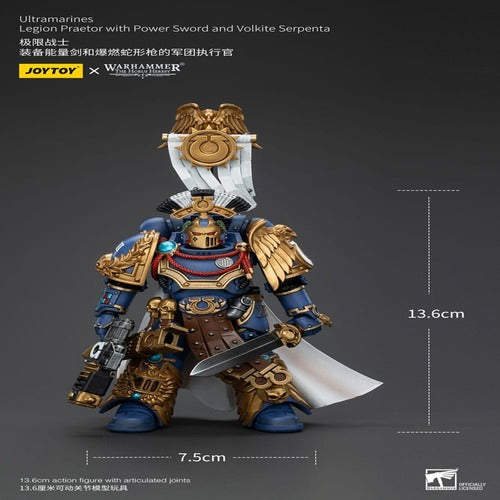 Warhammer The Horus Heresy figurine 1/18 Ultramarines Legion Praetor with Power Sword and Volkite Serpenta 20 cm