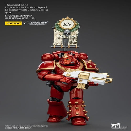 Warhammer The Horus Heresy figurine 1/18 Thousand Sons Legion MK IV Tactical Squad Legionary with Legion Vexilla 12 cm