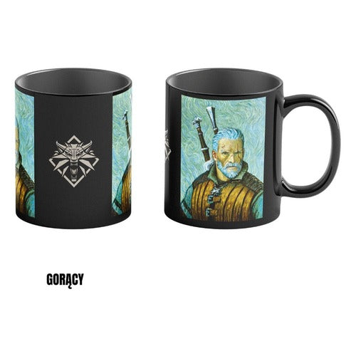 The Witcher III: Wild Hunt Game Art Chronicles Tasse mit Thermoeffekt Geralt inspired by Vincent van Gogh 450 ml