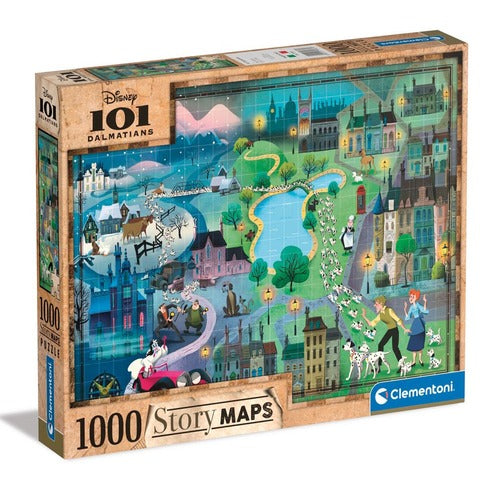 Disney Story Maps puzzle Les 101 Dalmatiens (1000 pièces)