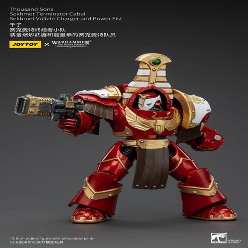 Warhammer The Horus Heresy figurine 1/18 Thousand Sons Sekhmet Terminator Cabal Sekhmet Volkite Charger and Power Fist 14 cm