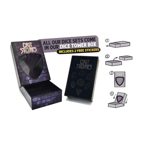 CritStones Liquid Core Würfel Set Orbital Tide (silver ink) (7)