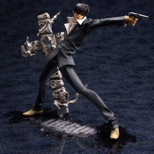 Trigun Badlands Rumble statuette PVC ARTFX J 1/8 Nicholas D. Wolfwood Renewal Package Version 20 cm