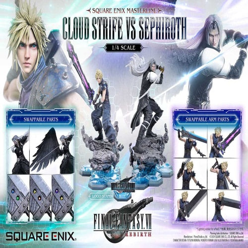 Final Fantasy VII Rebirth pack 2 statuettes 1/4 Cloud Strife vs Sephiroth 69 cm