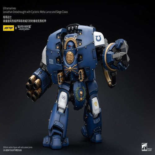 Warhammer The Horus Heresy figurine 1/18 Ultramarines Leviathan Dreadnought with Cyclonic Melta Lance And Siege Claws 29 cm