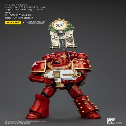 Warhammer The Horus Heresy figurine 1/18 Thousand Sons Legion MK IV Tactical Squad Legionary with Legion Vexilla 12 cm