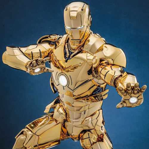 Iron Man figurine Movie Masterpiece Diecast 1/6 Iron Man Mark III (Gold Color Version) Hot Toys Exclusive 33 cm