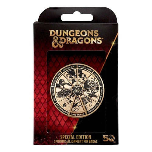 Dungeons & Dragons Ansteck-Pin Alignment Spinner Gold Coloured Limited Edition