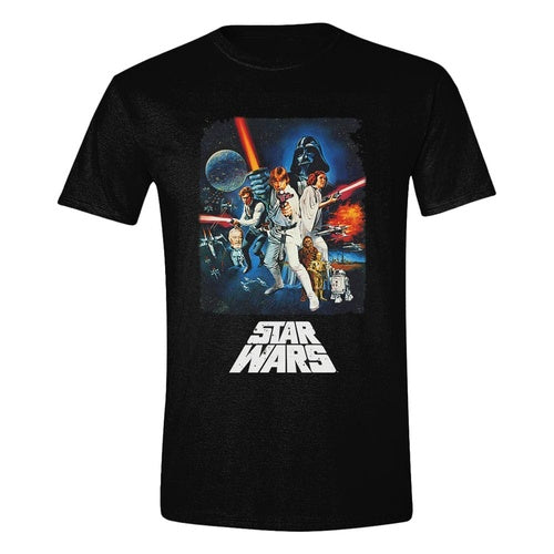 Star Wars A New Hope T-Shirt Retro Poster (M)