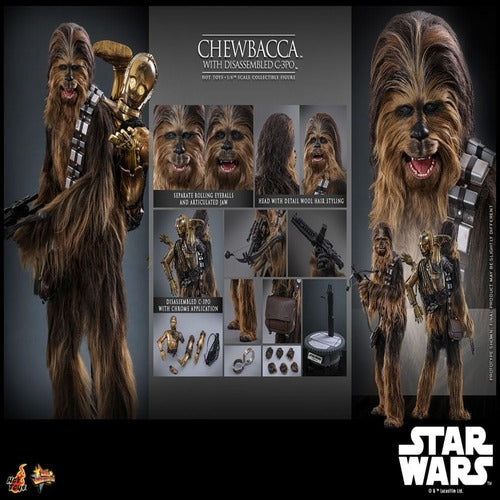 Star Wars Episode V figurine Movie Masterpiece 1/6 Chewbacca with Disassembled C-3PO 36 cm