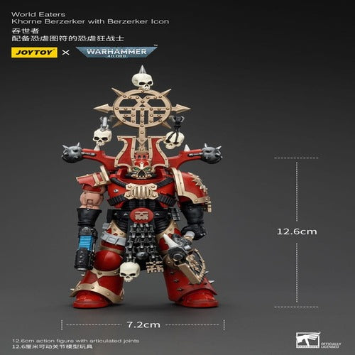 Warhammer 40k figurine 1/18 World Eaters Khorne Berzerker with Berzerker lcon 13 cm