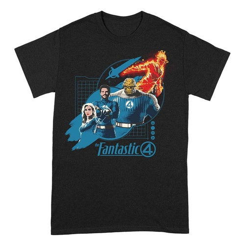 Fantastic Four T-Shirt Group Grid Blue Größe L