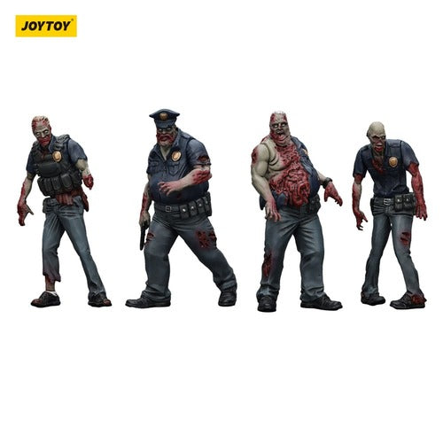 Zombie pack 4 figurines Dark Source Police (Male) 8 cm