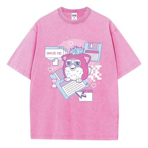 Furby T-Shirt Save Me Snow Washed Größe M