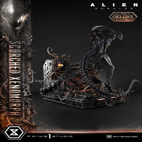 Alien: Romulus statuette Museum Masterline XL 1/3 Scorched Xenomorph Deluxe Bonus Version 98 cm