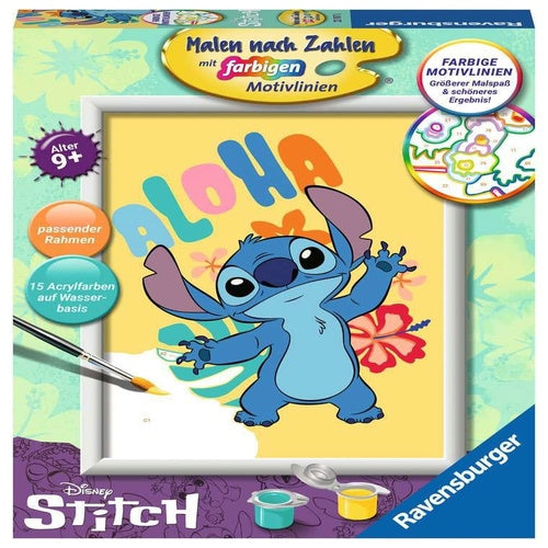 Disney set de peinture par numéros Aloha Stitch 18 x 24 cm *ALLEMAND*