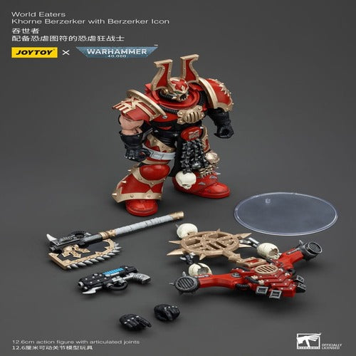 Warhammer 40k figurine 1/18 World Eaters Khorne Berzerker with Berzerker lcon 13 cm