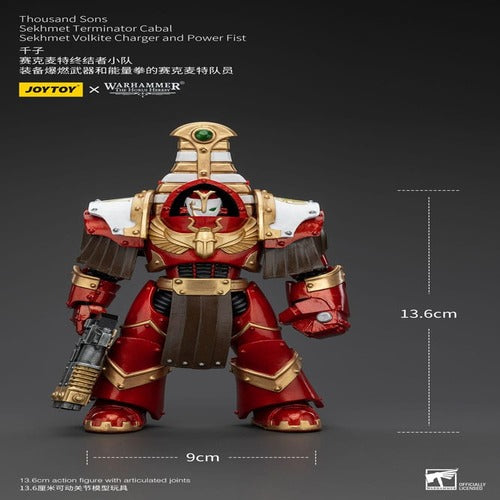 Warhammer The Horus Heresy figurine 1/18 Thousand Sons Sekhmet Terminator Cabal Sekhmet Volkite Charger and Power Fist 14 cm