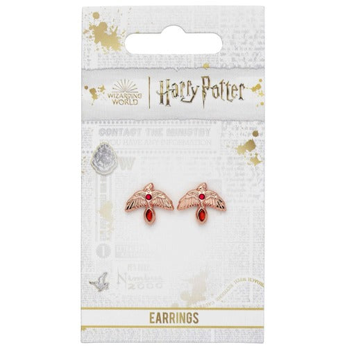 Harry Potter boucles d'oreille plaqué or Fawkes