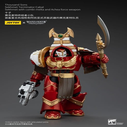 Warhammer The Horus Heresy figurine 1/18 Thousand Sons Sekhmet Terminator Cabal Sekhmet with Combi-Melta and Achea Force Weapon 14 cm