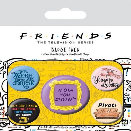 Friends pack 5 badges Quotes