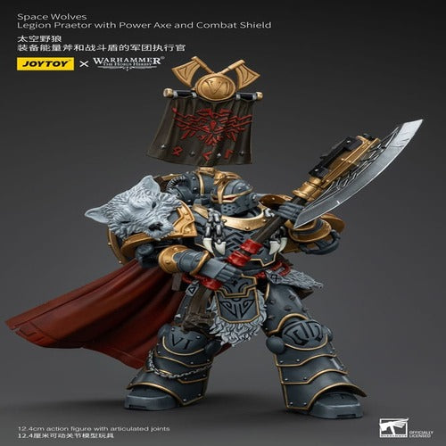 Warhammer The Horus Heresy figurine 1/18 Space Wolves Legion Praetor with Power Axe and Combat Shield 12 cm