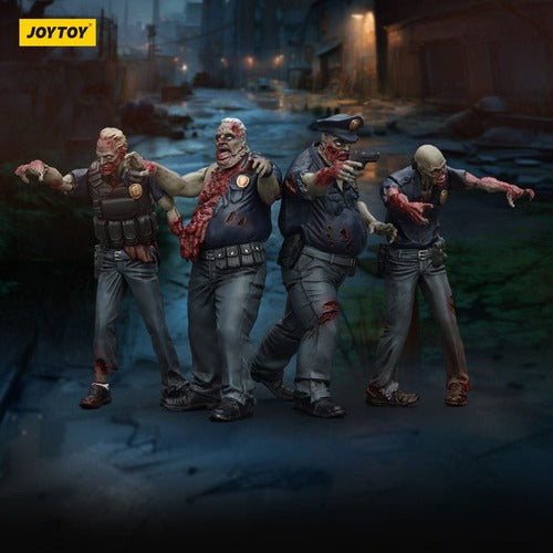 Zombie pack 4 figurines Dark Source Police (Male) 8 cm