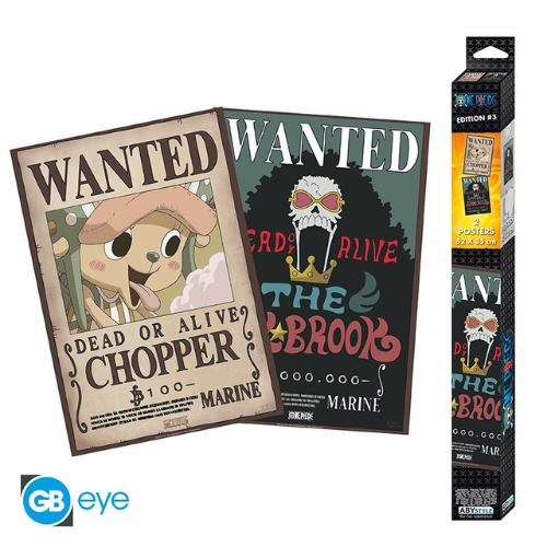 ONE PIECE Set 2 Chibi Posters Wanted Brook & Chopper