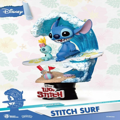 Disney Summer Series diorama PVC D-Stage Stitch Surf 15 cm