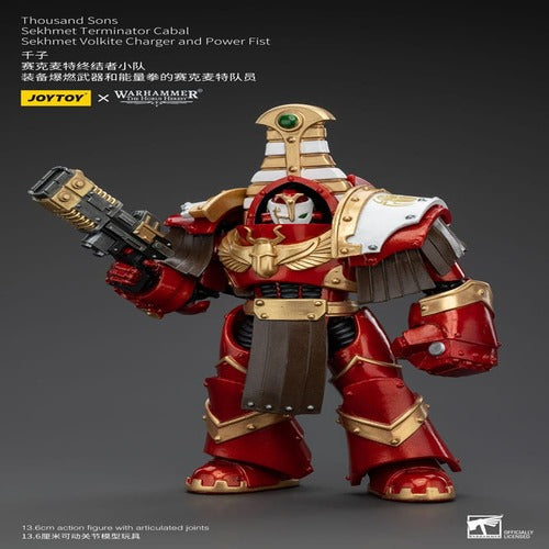 Warhammer The Horus Heresy figurine 1/18 Thousand Sons Sekhmet Terminator Cabal Sekhmet Volkite Charger and Power Fist 14 cm