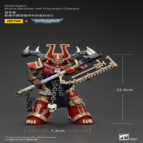 Warhammer 40k figurine 1/18 World Eaters Khorne Berzerker with Eviscerator Chainaxe 13 cm