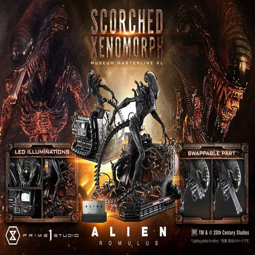 Alien: Romulus statuette Museum Masterline XL 1/3 Scorched Xenomorph 98 cm