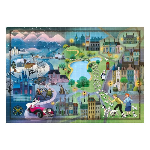 Disney Story Maps puzzle Les 101 Dalmatiens (1000 pièces)