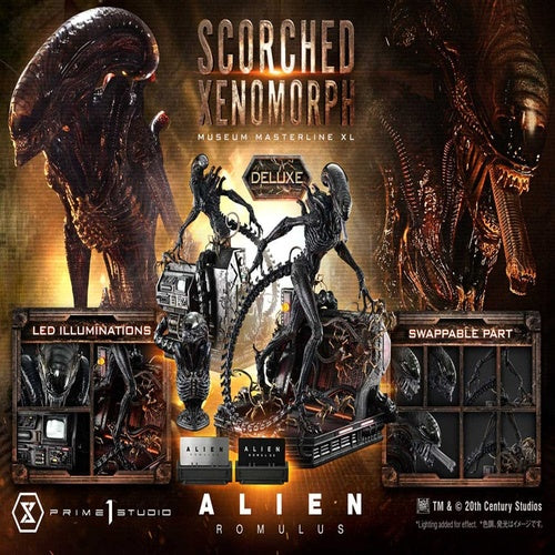 Alien: Romulus statuette Museum Masterline XL 1/3 Scorched Xenomorph Deluxe Bonus Version 98 cm