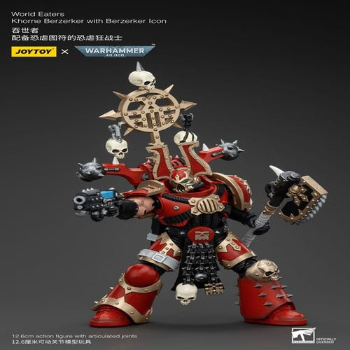 Warhammer 40k figurine 1/18 World Eaters Khorne Berzerker with Berzerker lcon 13 cm