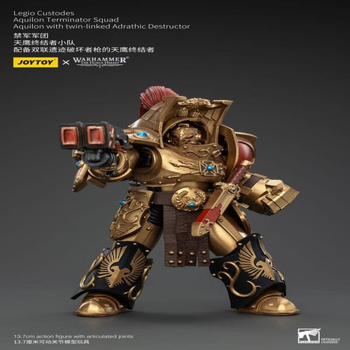 Warhammer The Horus Heresy figurine 1/18 Legio Custodes Aquilon Terminator Squad Aquilon with twin-linked Adrathic Destructor 14 cm