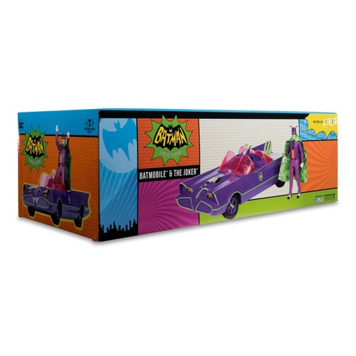 DC Retro figurine avec voiture Batman 66 Batmobil with Joker (Gold Label)