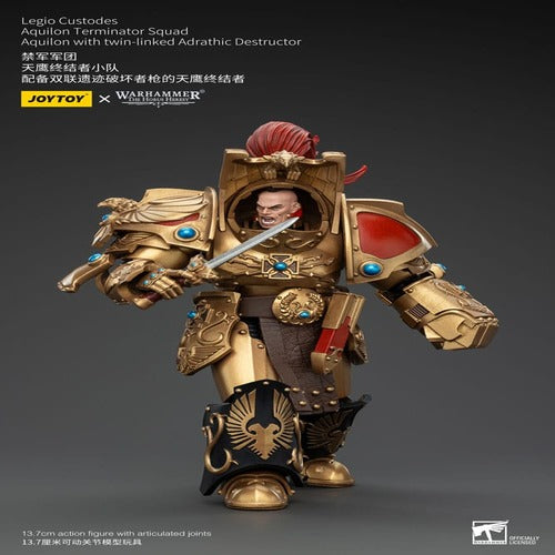 Warhammer The Horus Heresy figurine 1/18 Legio Custodes Aquilon Terminator Squad Aquilon with twin-linked Adrathic Destructor 14 cm