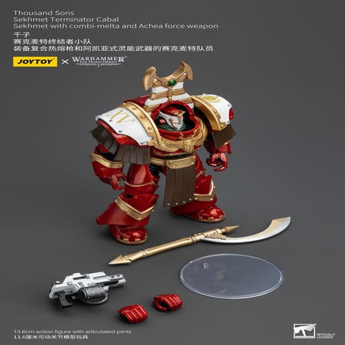 Warhammer The Horus Heresy figurine 1/18 Thousand Sons Sekhmet Terminator Cabal Sekhmet with Combi-Melta and Achea Force Weapon 14 cm