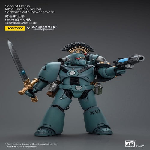 Warhammer The Horus Heresy figurine 1/18 Sons of Horus MKVI Tactical Squad Sergeant with Power Sword 12 cm