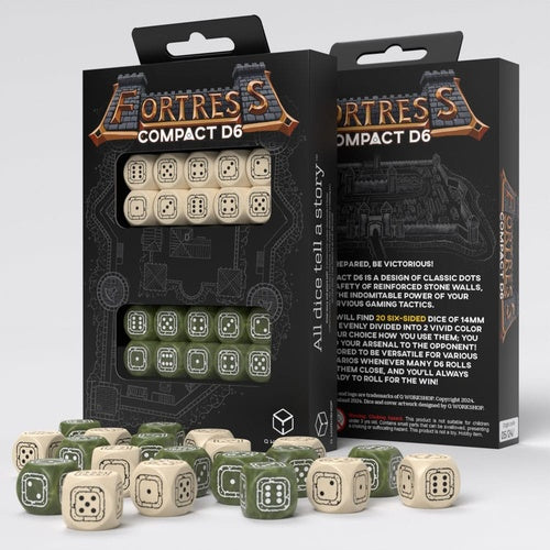 Fortress Compact D6 pack dés Beige&Olive (20)