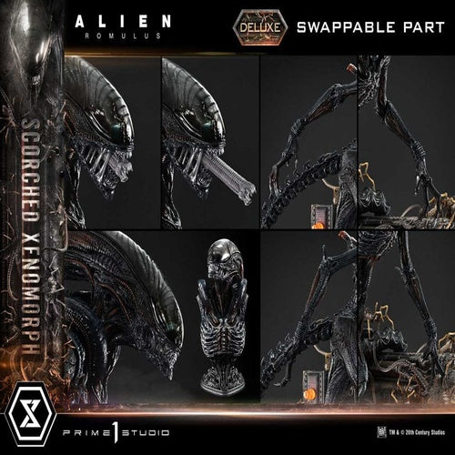 Alien: Romulus statuette Museum Masterline XL 1/3 Scorched Xenomorph Deluxe Bonus Version 98 cm