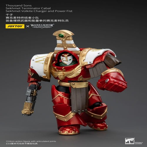 Warhammer The Horus Heresy figurine 1/18 Thousand Sons Sekhmet Terminator Cabal Sekhmet Volkite Charger and Power Fist 14 cm