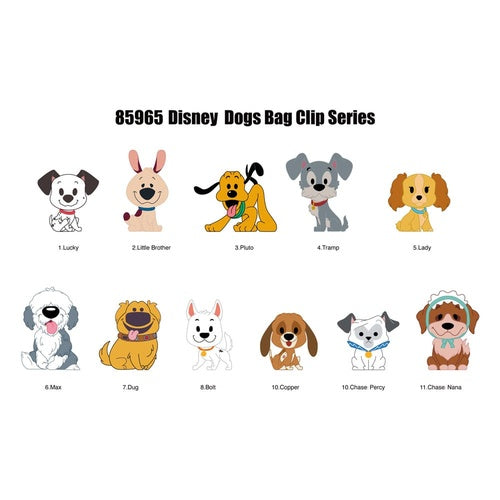 Disney Dogs 3D Schaumstoff-Taschenanhänger Serie 1 Display (24)