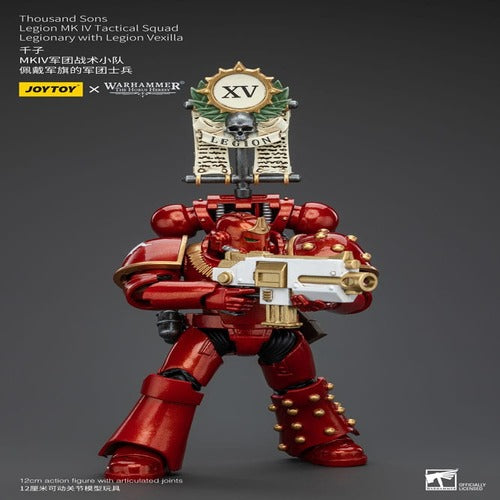 Warhammer The Horus Heresy figurine 1/18 Thousand Sons Legion MK IV Tactical Squad Legionary with Legion Vexilla 12 cm