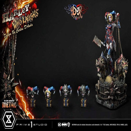 Dark Nights: Metal Museum Masterline Series Statue 1/3 Harley Quinn Who Laughs Concept Design by Caelos D`anda Deluxe Bonus Version 78 cm