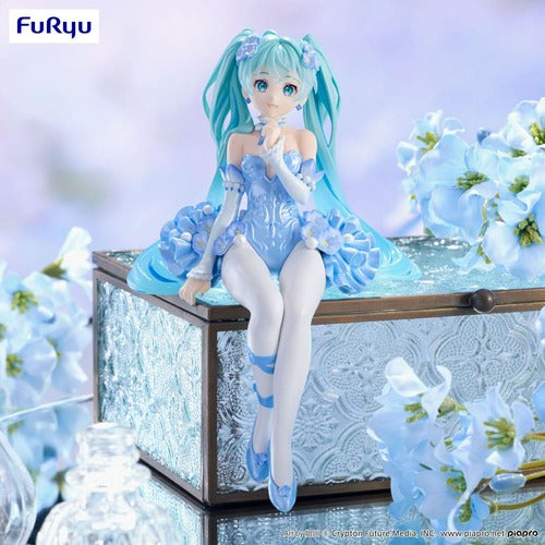 Hatsune Miku statuette PVC Noodle Stopper Flower Fairy Nemophila Pail Blue Color Ver. 15 cm