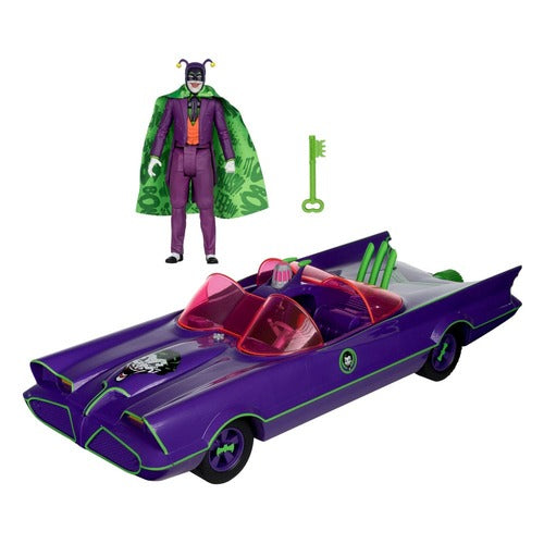 DC Retro figurine avec voiture Batman 66 Batmobil with Joker (Gold Label)